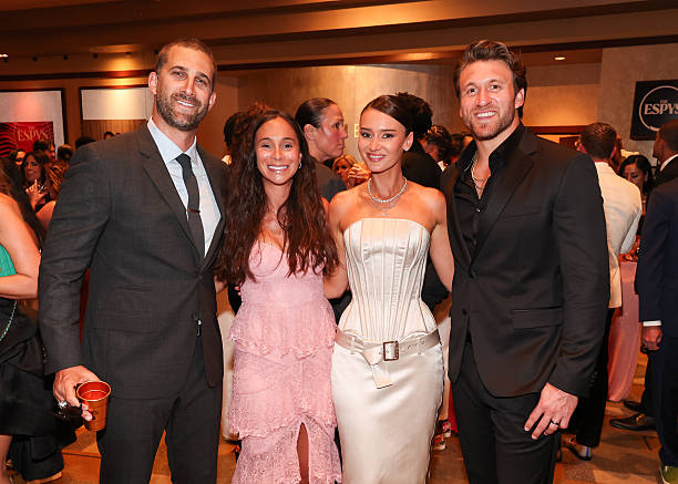 Nick Sirianni, Brett Ashley Cantwell, Kristin Juszczyk, Kyle Juszczyk at the 2025 ESPY Awards held at the Dolby Theatre on July 16, 2025 in Los Angeles, California. (Photo by Christopher Polk/Penske Media via Getty Images)
